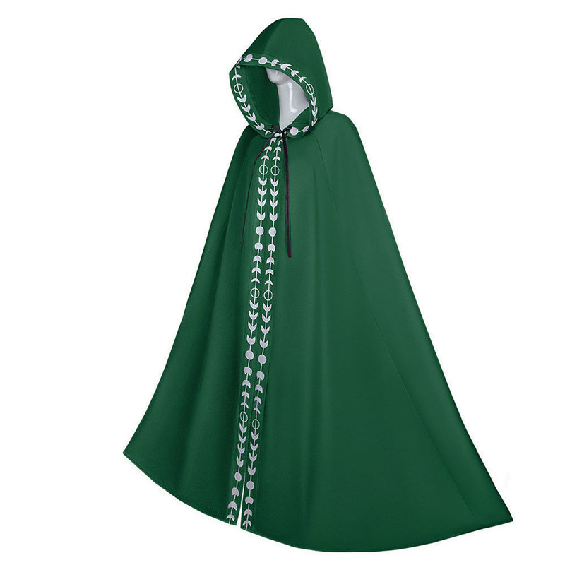 Cosplay Costume Outfits Halloween Carnival Suit Green Halloween lace hooded cloak