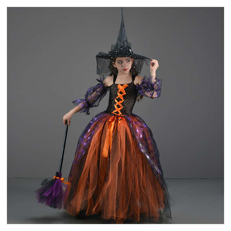 Cosplay Costume Outfits Halloween Carnival Suit Kids Girls witch