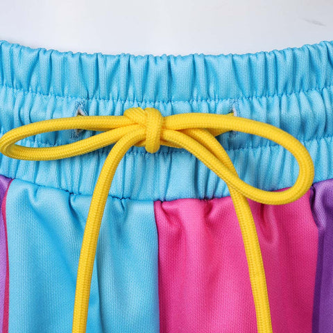 Cosplay Costume Outfits Halloween Carnival Suit Rainbow 2-piec Tracksuits