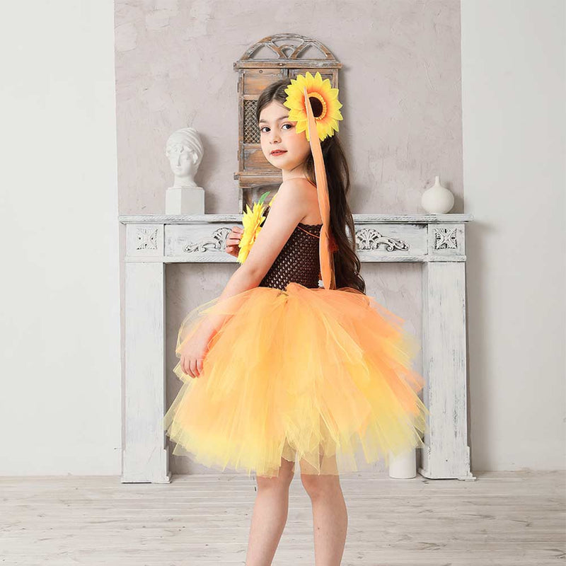 Cosplay Costume Outfits Halloween Carnival Suit Sunflower Tutu Skirt