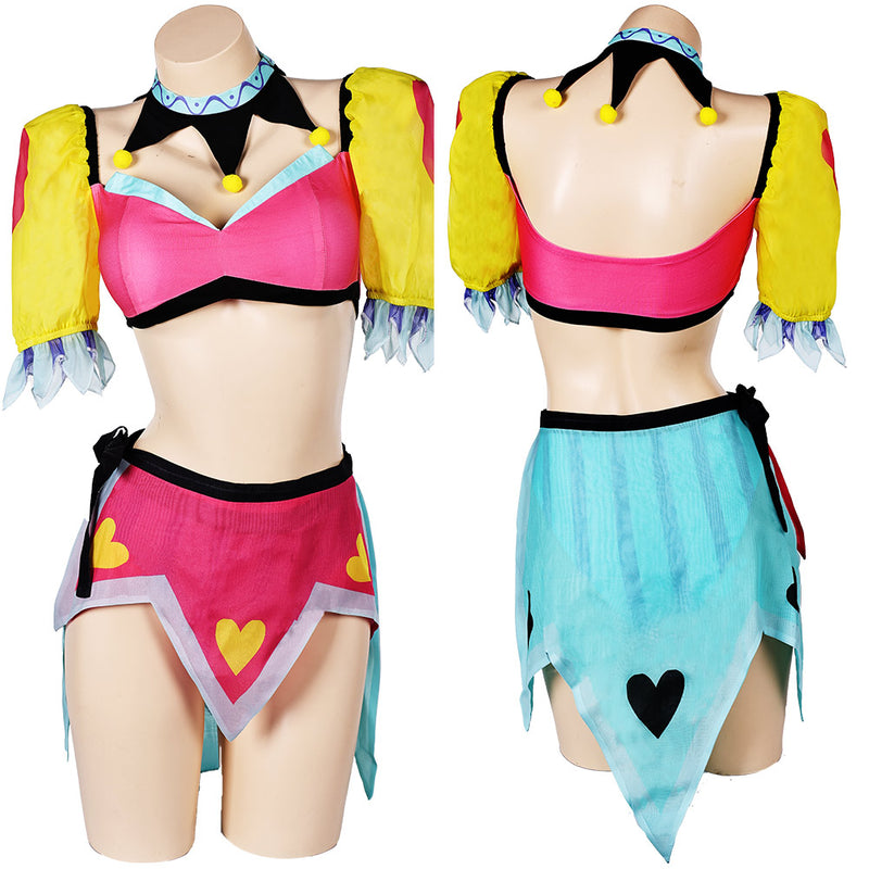 Cosplay Costume Outfits Halloween Carnival Suit swimsuit clown Interesting Fizzarolli Helluva Boss