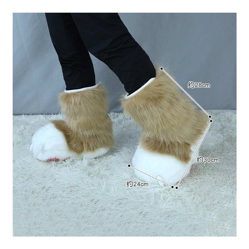 Cosplay Plush shoes Cover Halloween Carnival Costume Accessories Plush animal paw socks