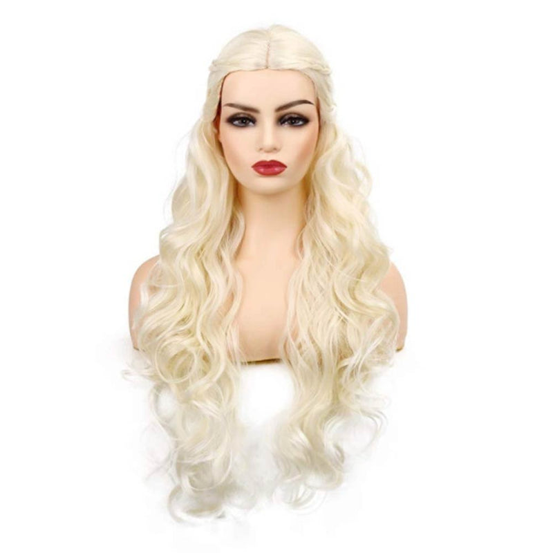   Cosplay Wig Heat Resistant Synthetic Hair Carnival Halloween Party Props Golden long curly hair