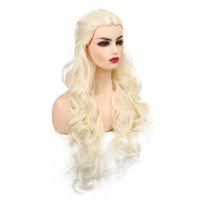   Cosplay Wig Heat Resistant Synthetic Hair Carnival Halloween Party Props Golden long curly hair