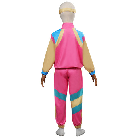 Costume 80s Height of Fashion Shell Suit Retro dance sportswear Kids Children Cosplay Costume Outfits Halloween Carnival Suit