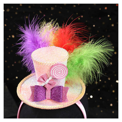 Creative Birthday Candy Party Dress Up Headbands Feather Rainbow Bow Photo Headbands
