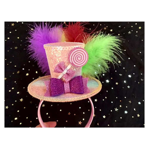 Creative Birthday Candy Party Dress Up Headbands Feather Rainbow Bow Photo Headbands