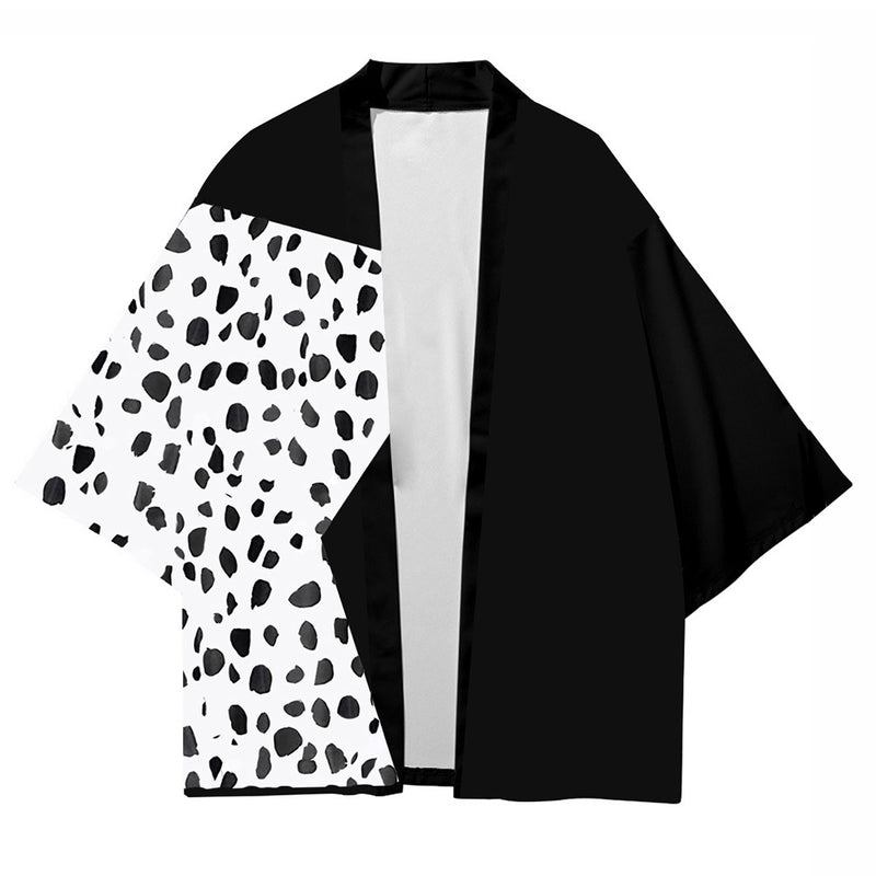 Cruella Cloak Kimono Cardigan Robe Cospaly Costume Print Casual Coat