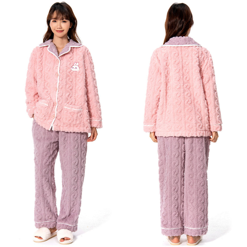 cute pajamas rabbit Autumn and winter pink Cosplay Costume Pajamas Outfits Halloween Carnival Party Suit