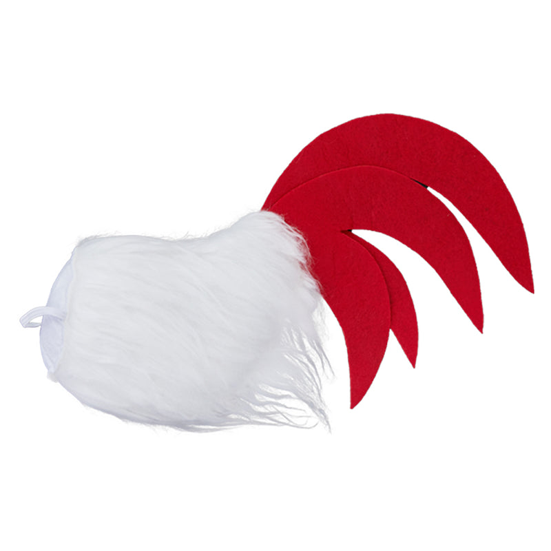 Cyborey White Adult Chicken Costume Feather Tail Costume Pattern and Mask Halloween cos