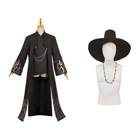 Jinu Saja Cosplay Demon Black Top Coat Set For Adult Man Halloween Carnival Suit-Seecosplay