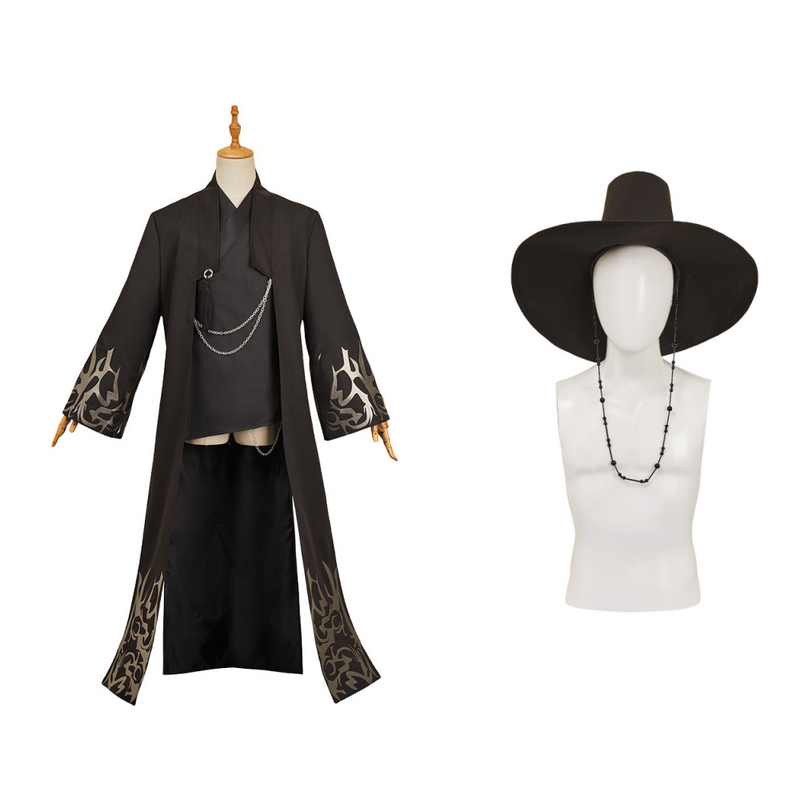 Jinu Saja Cosplay Demon Black Top Coat Set For Adult Man Halloween Carnival Suit-Seecosplay