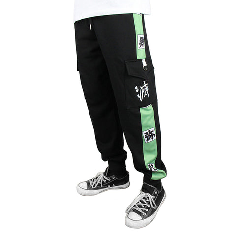 Demon Slayer Himejima Gyoumei Cosplay Pants 3D Print Pocket Cargo Casual Loose Trousers Overalls