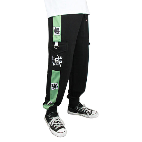 Demon Slayer Himejima Gyoumei Cosplay Pants 3D Print Pocket Cargo Casual Loose Trousers Overalls