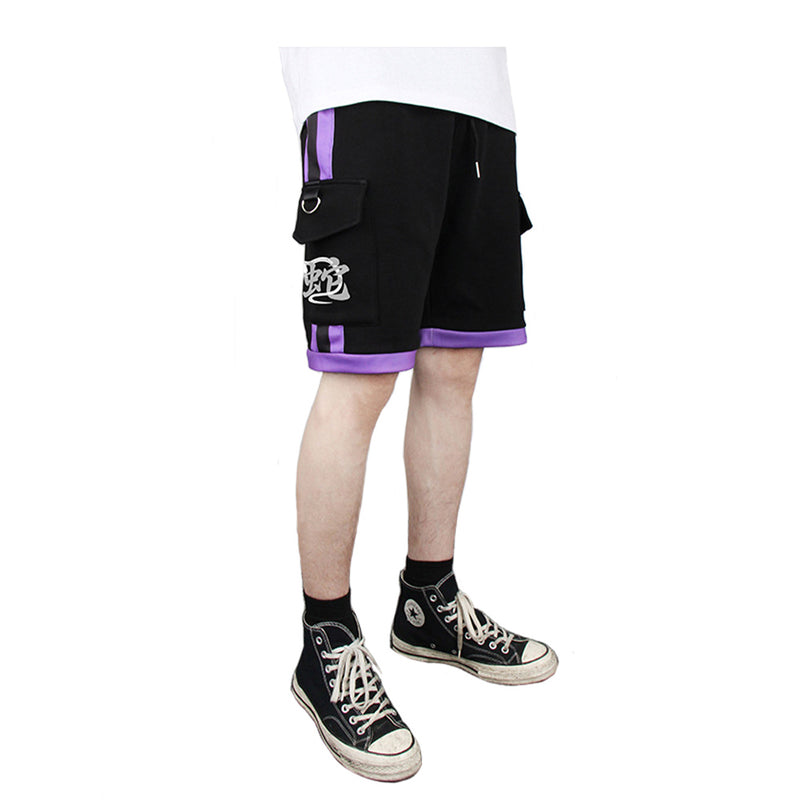 Demon Slayer Iguro Obanai Cosplay Short Pants 3D Print Pocket Cargo Casual Loose Shorts