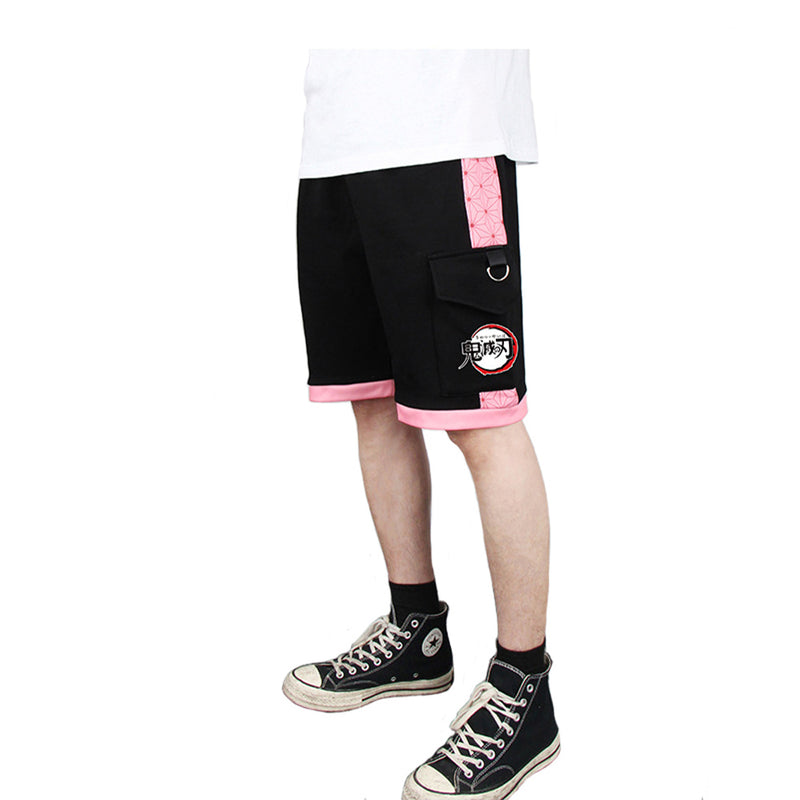 Demon Slayer Kamado Nezuko Cosplay Short Pants 3D Print Pocket Cargo Casual Loose Shorts