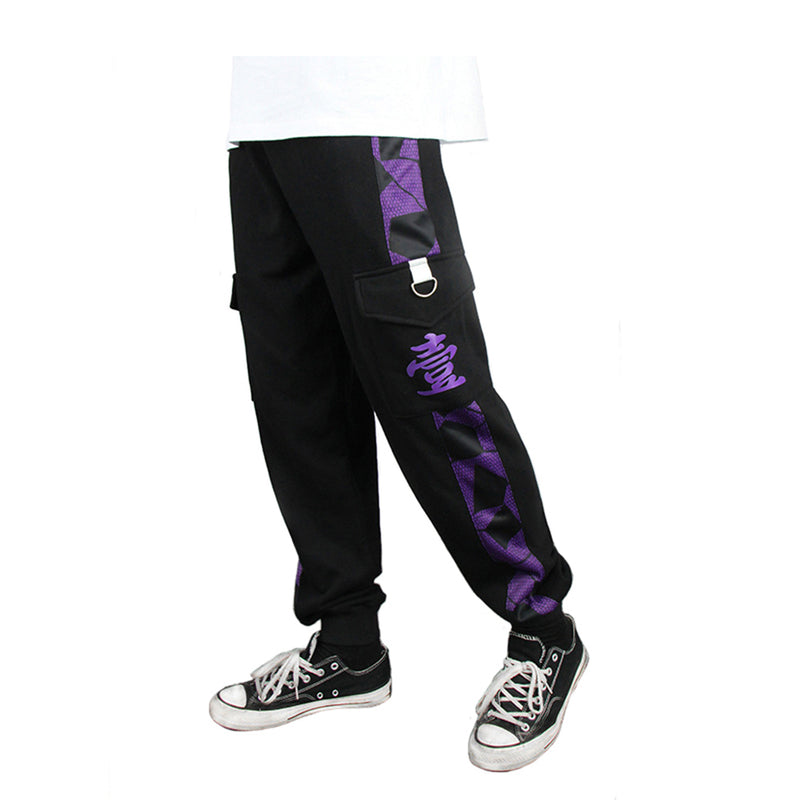 Demon Slayer Kokushibo  Cosplay Pants 3D Print Pocket Cargo Casual Loose Trousers Overalls
