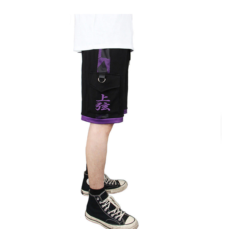 Demon Slayer Kokushibo Cosplay Short Pants 3D Print Pocket Cargo Casual Loose Shorts