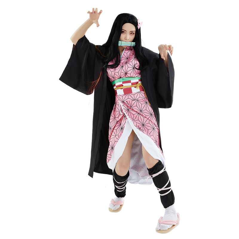 Demon SlayerKamado Nezuko Cosplay Costume   Adult Kimono Outfits Halloween Carnival Suit