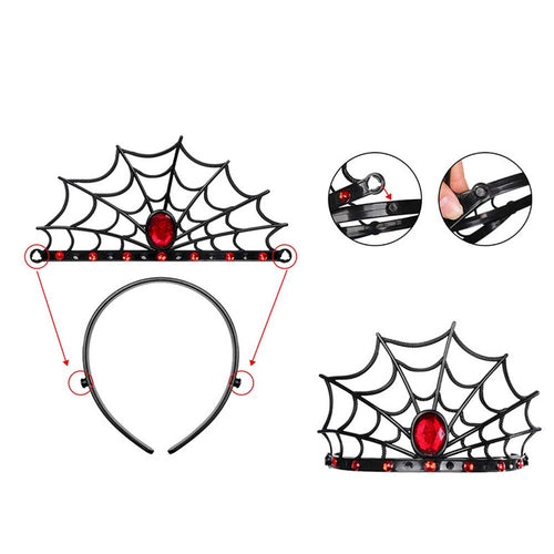 Devil Ghost Cosplay Hair Band Halloween Party Decoration Spider Web Witch Dance Headband Photo Props Halloween Carnival Head Hoop