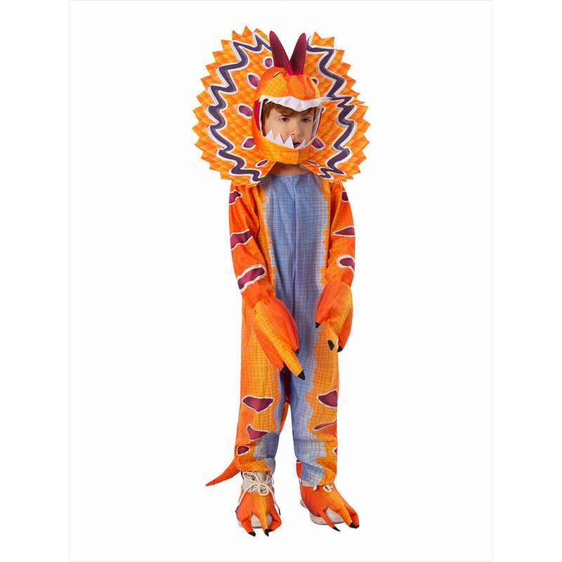 SeeCosplay Dilophosaurus Kids Children Dinosaur Cosplay Costume Jumpsuit Fancy Outfit Halloween Carnival Suit