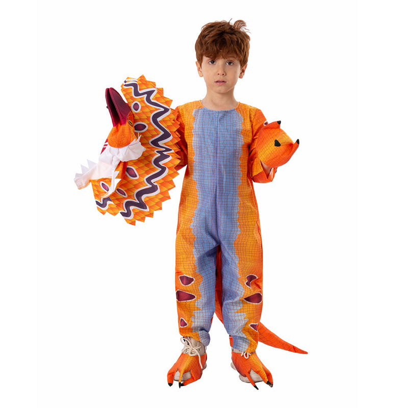 SeeCosplay Dilophosaurus Kids Children Dinosaur Cosplay Costume Jumpsuit Fancy Outfit Halloween Carnival Suit BoysKidsCostume