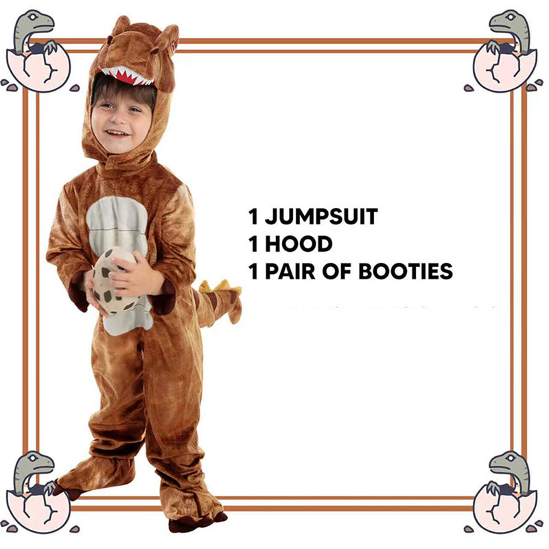 [Full In Stock] Dinosaur Kids Tyrannosaurus Rex Halloween Cute Plush Jumpsuit Cosplay Costume BoysKidsCostume