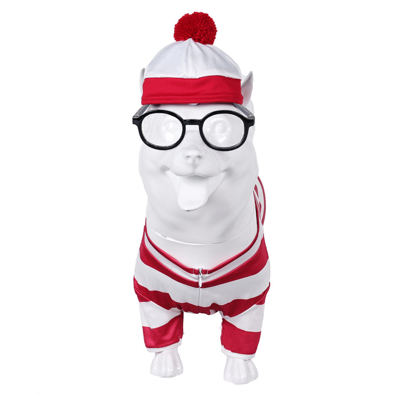 Dog Clothing Willy the Dog Cosplay Costume Outfits Halloween Carnival Suit Where‘s Wally? dog