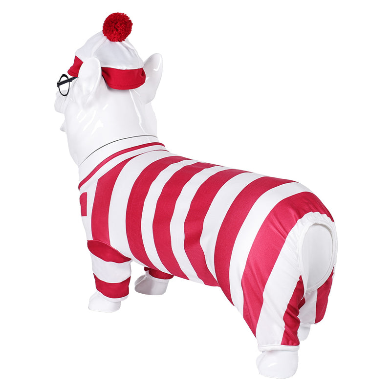 Dog Clothing Willy the Dog Cosplay Costume Outfits Halloween Carnival Suit Where‘s Wally? dog