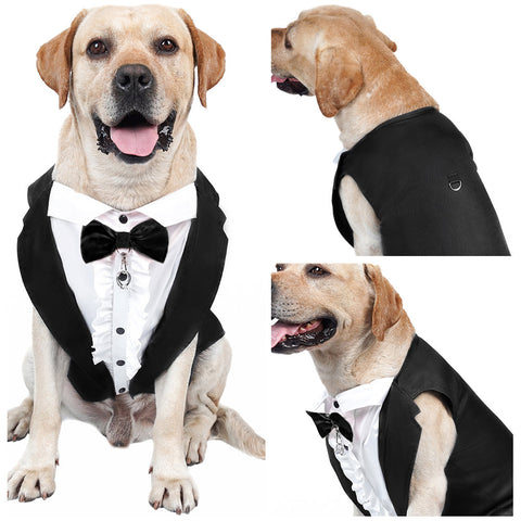 Dog Tuxedo Halloween Pet Costumes Cosplay Costume Outfits Halloween Carnival Party Suit Dog Wedding Costums