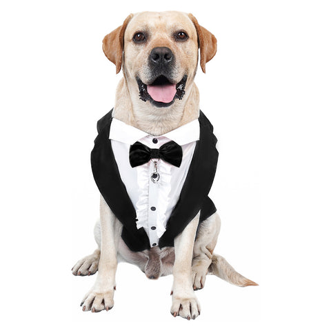 Dog Tuxedo Halloween Pet Costumes Cosplay Costume Outfits Halloween Carnival Party Suit Dog Wedding Costums