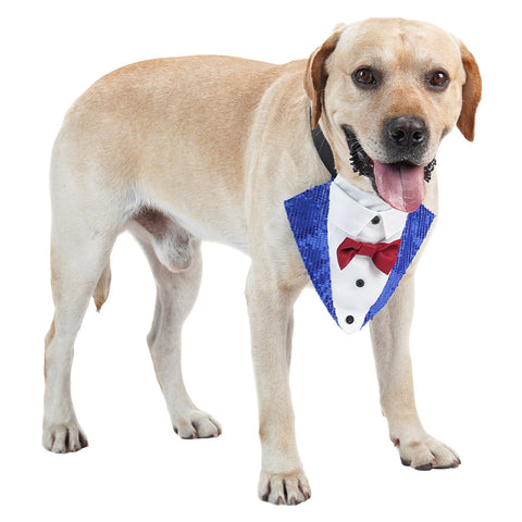 dog tuxedo Pet Dogs Necktie Halloween Carnival Party Costume Accessories Pet bib sequin