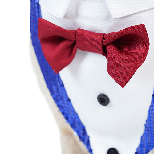 dog tuxedo Pet Dogs Necktie Halloween Carnival Party Costume Accessories Pet bib sequin