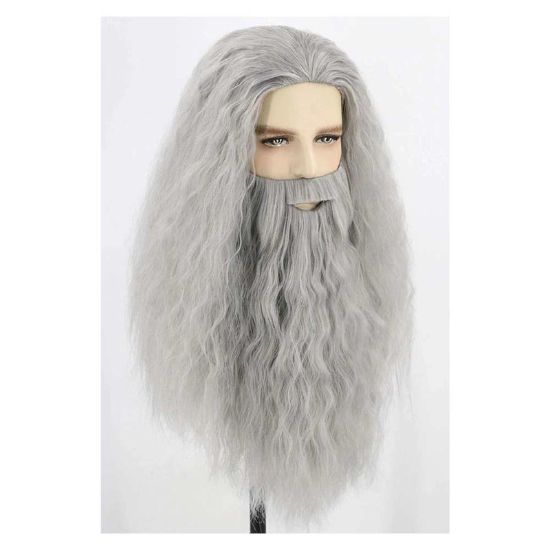 Dumbledore Cosplay Wig Heat Resistant Synthetic Hair Carnival Halloween Party Props