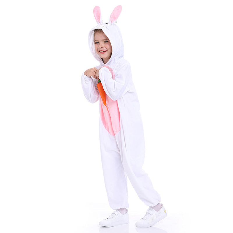 SeeCosplay Easter Bunny Carrot Bunny Rabbit Nose Kids Cute Cartoon Cosplay Pajamas Costume Fancy Outfits Halloween Carnival Suit GirlKidsCostume