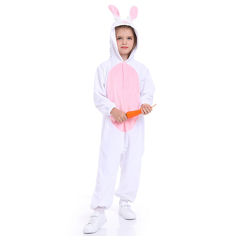 SeeCosplay Easter Bunny Carrot Bunny Rabbit Nose Kids Cute Cartoon Cosplay Pajamas Costume Fancy Outfits Halloween Carnival Suit GirlKidsCostume