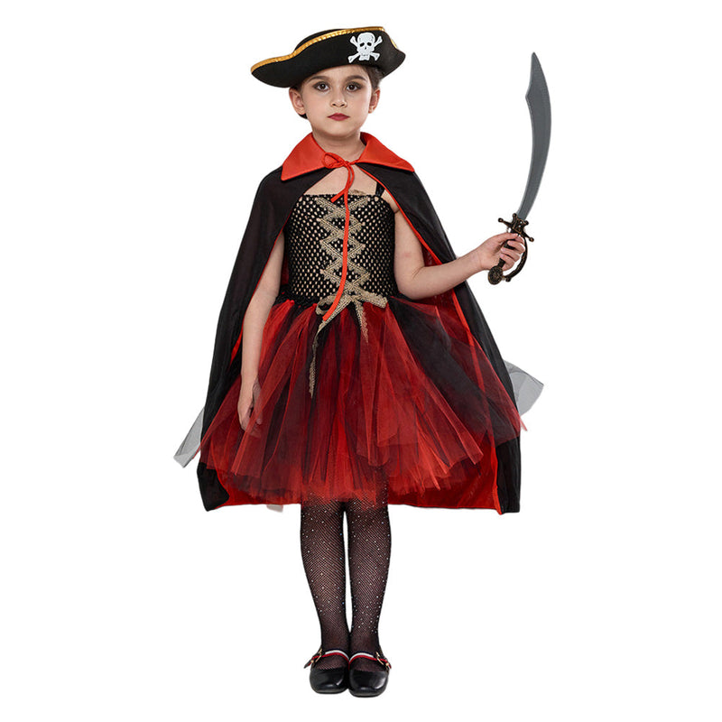 Purim costumes Kids Girls Pirate TuTu Dress Cosplay Costume Outfits Carnival Party Disguise Suit GirlKidsCostume