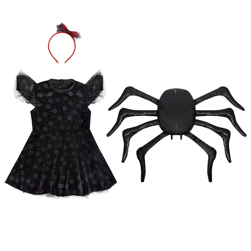 SeeCosplay Eight Legged Spider Kids Girls Cosplay Dress Halloween Carnival Costume