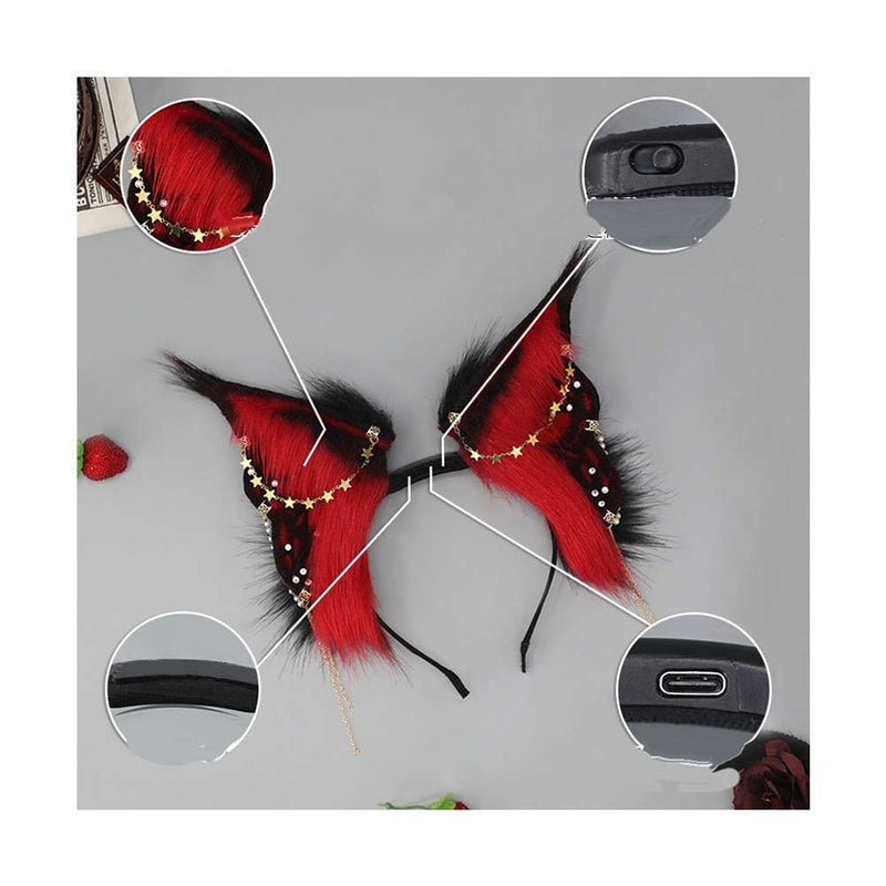 Electric Butterfly Beast Ear Hair Accessories Cosplay Costume Outfits Halloween Carnival Suit