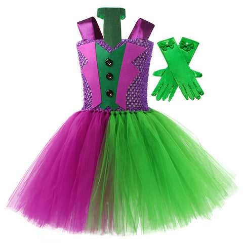 SeeCosplay Kids Girls Joker Cosplay Costume Outfits Tutu Dress Outfits Halloween Carnival Party Suit
