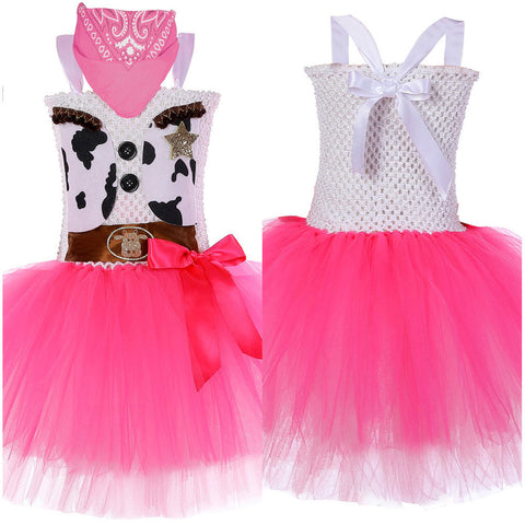 SeeCosplay Kids Children Cowgirl  TuTu dress Cosplay Costume Outfits Fantasia Halloween Carnival Party Disguise Suit GirlKidsCostume