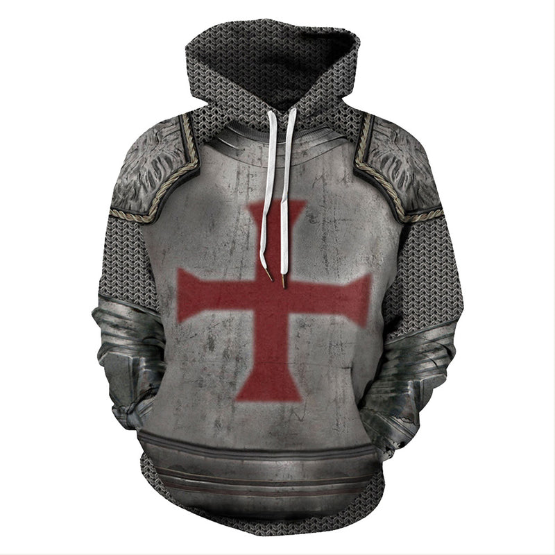 Fanituhan cosplay Crusade cosplay Knight Warriors craze cosplay print pullover sweater couple clothing image trench coat hoodie sweater jacket European style cosplay adult long-sleeved party Chris Tro