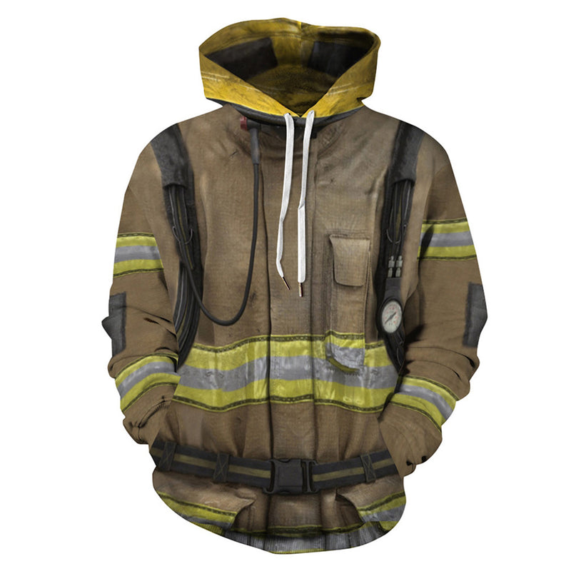 Fireman Cosplay Hoodie 3D Printed Hooded Sweatshirt Men Women Casual Streetwear Pullover