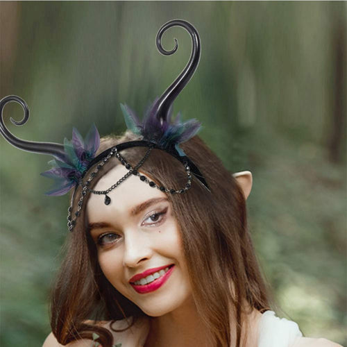 Flower Fairy Elf Horn Hair Hoop Forest Fantasy Cosplay Hair Accessories Hair Hoop