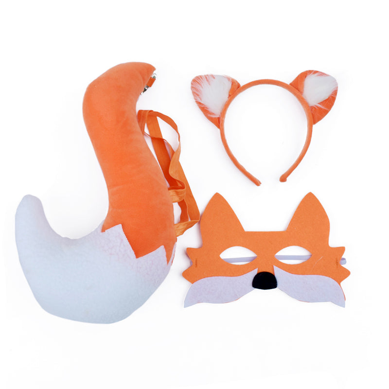 Fox Cosplay Headband Tail Mask Costume Accessories Outfits Halloween Carnival Suit