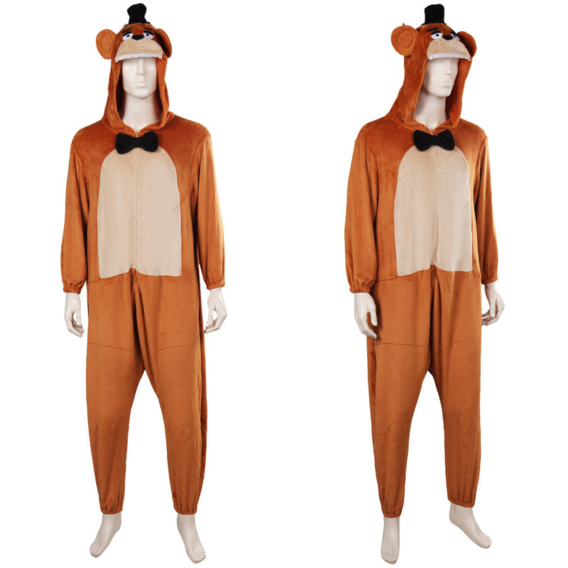 Freddy one-piece pajamas FNAF bear one-piece pajamas Cosplay Costume Outfits Halloween Carnival Suit Five Nights At Freddy's bear