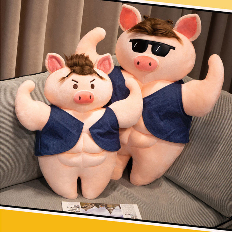 funny Muscle pig Cosplay Plush Toys Cartoon Soft Stuffed Dolls Mascot Birthday Xmas Gift