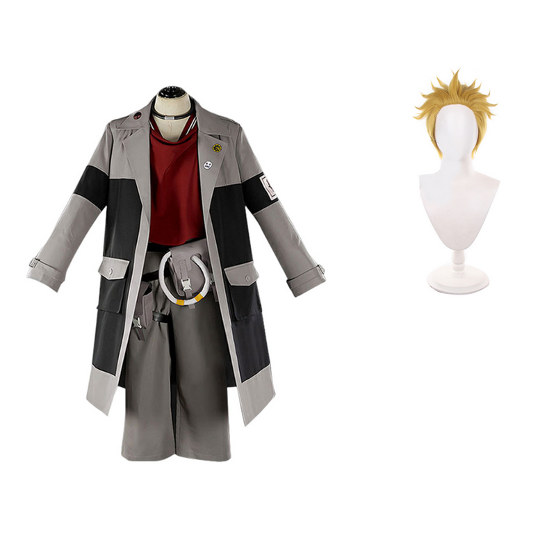 GACHIAKUTA Enjin Adult Man Grey Outfit Cosplay Costume Halloween Carnival Party Suit