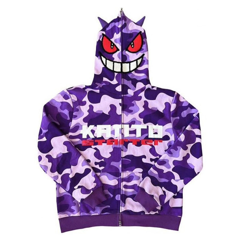 Gengar Cosplay Hoodie 3D Printed Hooded Sweatshirt Kids Children Casual Streetwear Pullover