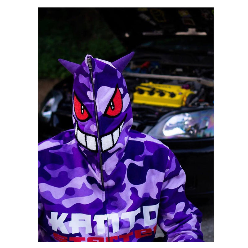 Gengar Cosplay Hoodie 3D Printed Hooded Sweatshirt Kids Children Casual Streetwear Pullover